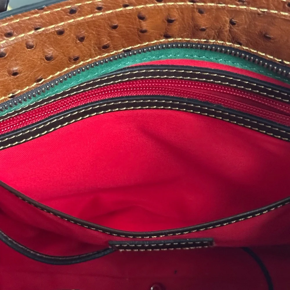 Dooney & Bourke Ostrich Exotic
Leather Medium Pocket Satchel (OT977) - Picture 12 of 15